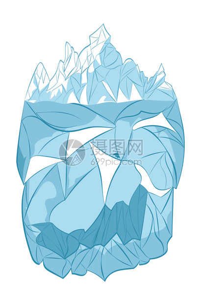 设计一个抽象的卡通冰山漂浮质量图片