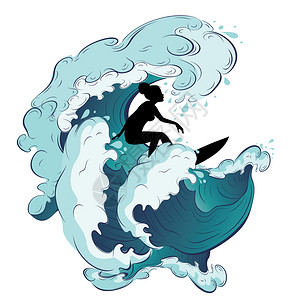 海波纹海报背景插画_海波纹海报背景卡通_海波纹海报背景插图_手绘_板