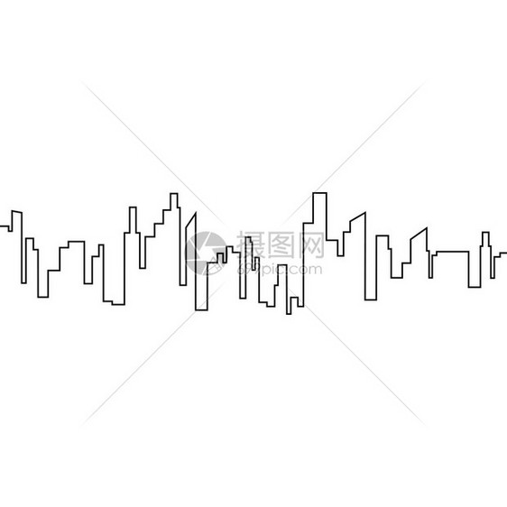 城市天线直艺术矢量插图图片