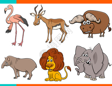 有趣的野生动物漫画人系列插图图片