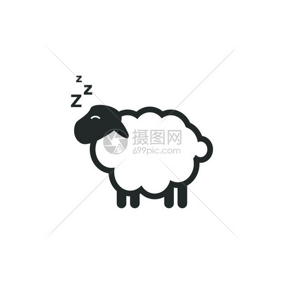 绵羊睡眠图形设计模板图片