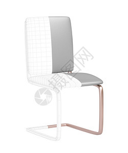 3d具有可见电线框架的现代椅子图片