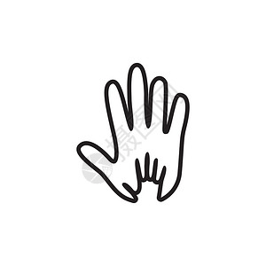 张开手掌手掌插画