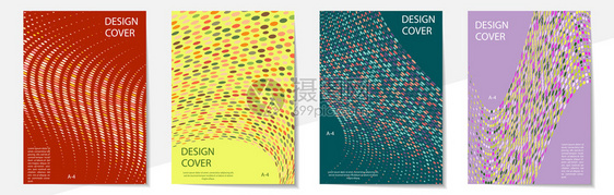 几何覆盖设计模板a4格式书籍杂志笔记本专辑小册子平板设计现代颜色的一套可编辑版面布局图片