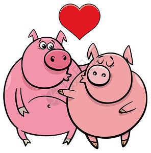 情人节相爱的猪图片