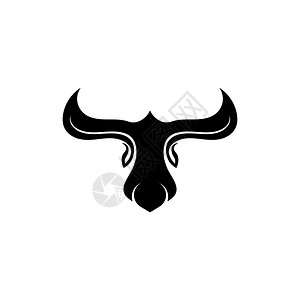 烧公公牛角徽标模板矢量图插设计插画