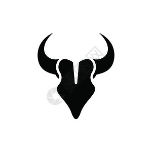 烧公公牛角徽标模板矢量图插设计插画