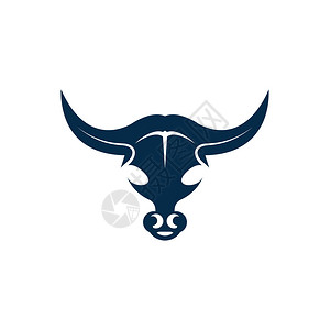 烧公公牛角徽标模板矢量图插设计插画