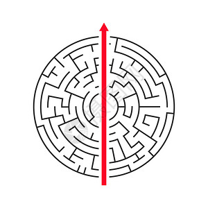 直接直箭穿透白色背景的迷宫设计图片