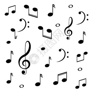 音乐设计元素符号矢量插图图片