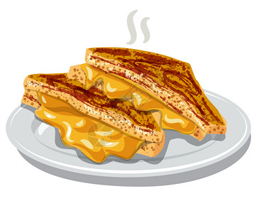 三明治卡通烤奶酪三明治插图烤奶酪三明治背景