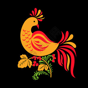 红色表彰背景传统装饰鸟插画