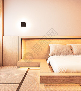 室内设计在地板木制3d上用墙壁eisgn隐藏灯光图片