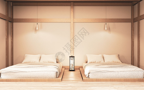 公寓式酒店的双人床背景图片