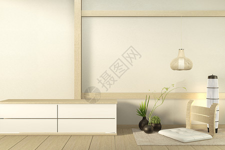 内衣柜木现代客厅日本式白色墙壁背景3d图片
