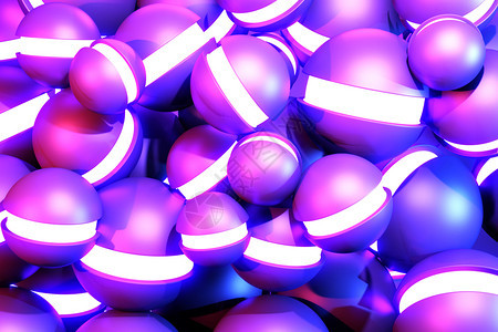 紫和蓝色抽象几何3D图片