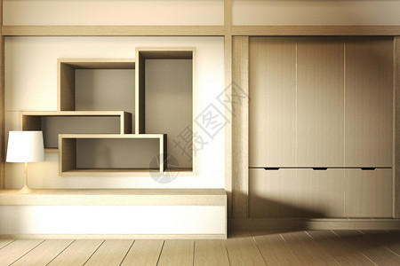 模拟架墙专门设计为日本式空房间3D图片