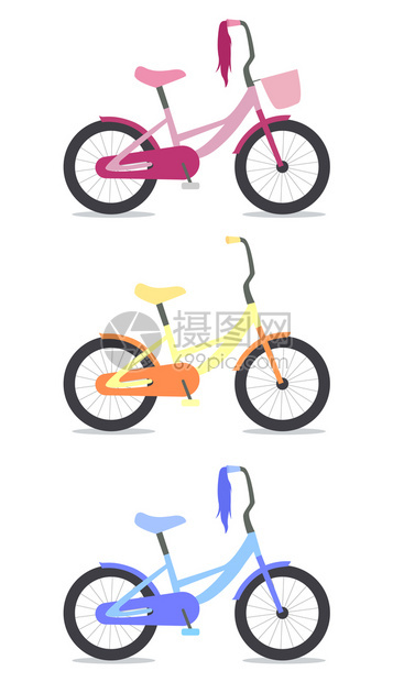 儿童自行车矢量插图图片