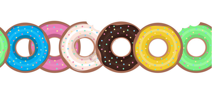 彩色甜甜圈卡通矢量元素图片
