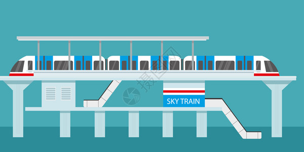 车站 人地铁或天空列车站城市地铁平面矢量图插画