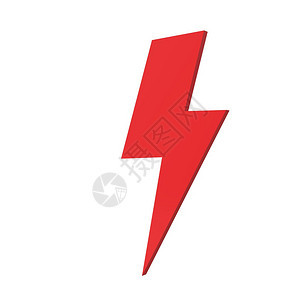 3d闪电标志符号白色背景上的红闪电图标图片
