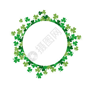 以绿色小树叶矢量为圆形的绿色小树叶图示最适合圣人节图片