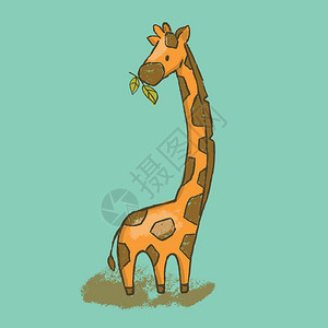 卡通可爱的长颈鹿图片