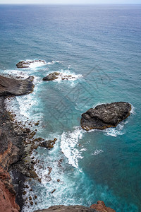 山地安太岛角渡非洲山地安太岛角渡南地安太岛的悬崖和海洋空中观察图片