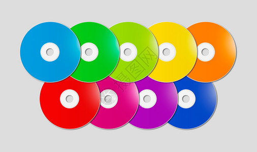 彩虹cd在灰色背景上隔离的dv范围模拟插图灰色背景上的图片