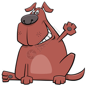 有趣的棕色狗漫画动物人插图图片