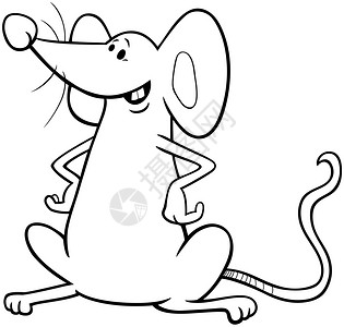 黑白景物滑鼠漫画动物字符颜色书页的黑白漫画插图插画