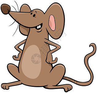 滑稽棕色老鼠漫画动物人的插图图片