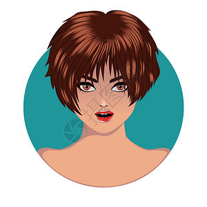 女人短发风格棕色染阿凡达设计图片