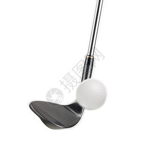 黑高尔夫俱乐部网铁打高尔夫球白色背景图片