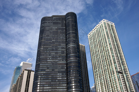 芝加哥市中心现代建筑和公用寓图片