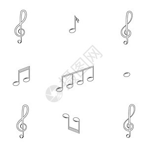 音乐设计元素符号矢量插图图片