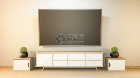 tv柜子和客厅内装有日本3D图片
