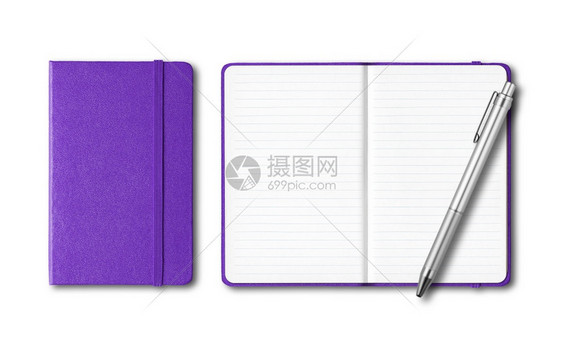 紫闭和开线笔记本用钢隔离在白色上紫闭和开线笔记本用钢隔离在白色上图片