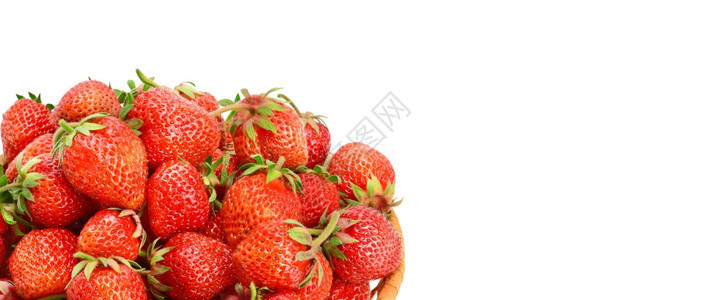 在白色背景上被隔离的草莓健康食品免费文字空间宽幅照片图片