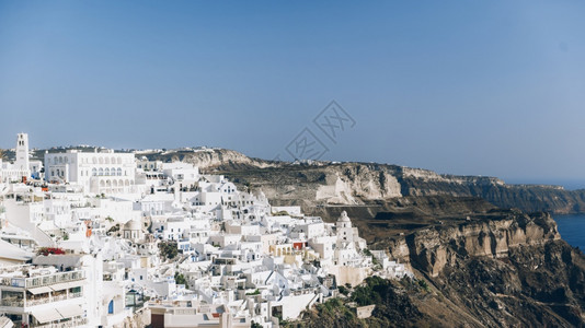 希腊圣托里尼岛fira的景色firasanotorini图片