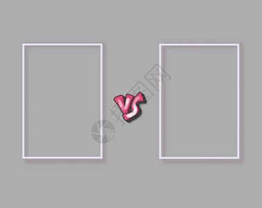 与scren和discrpton的符号对立抗背景与文本空间用于战斗匹配挑运动决斗竞争选择的横幅模板矢量颜色说明图片