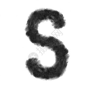 s字母由黑云或白色背景的烟雾制成有复空间不会转换字母由白云制成色背景的黑云制成图片