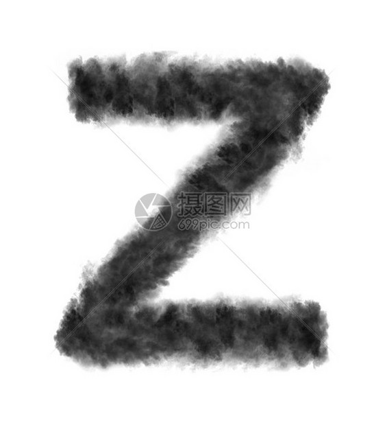 字母z用黑云或白色背景的烟雾制成复空间不可转换用白色背景的黑云制成图片