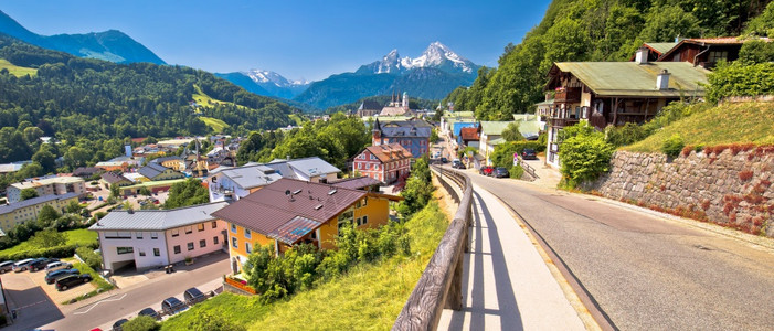 伯希特斯加登镇和高山风景全巴伐利亚地区图片