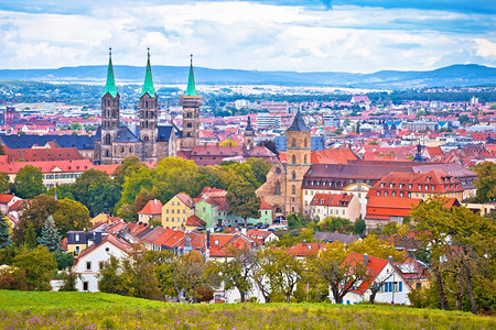 Bamberg景观和建筑全上层法语巴伐利亚地区德语图片