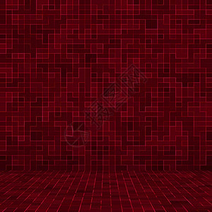 红色陶瓷玻璃彩砖混凝土构成图案背景图片