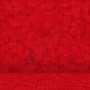 红色陶瓷玻璃彩砖混凝土构成图案背景图片