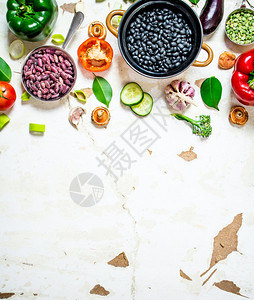 健康有机食品新鲜生菜豆子和扁生菜子和扁图片
