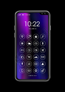 所有屏幕数字现实的智能手机图标设置在黑色上3dgef所有屏幕智能手机图标设置在黑色上gef图片