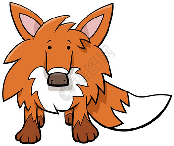 漫画插图有趣的红狐野兽动物的格图片素材